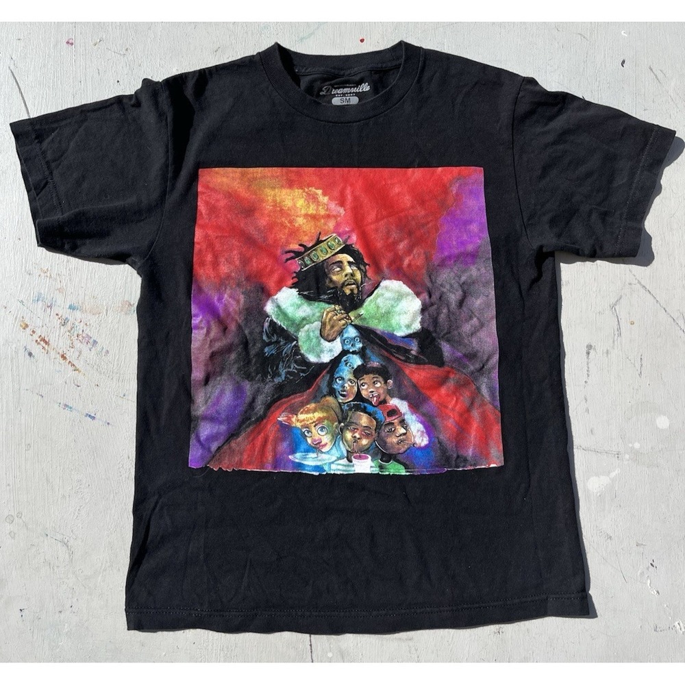 Men's Dreamville T-Shirt Black Portrait S Rap South J Cole Choose Wisely Tour